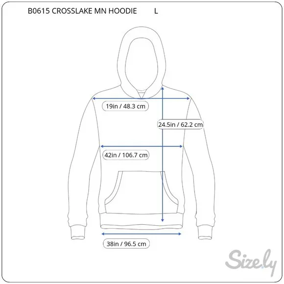 Cross Lake Minnesota Red Fleece Hoodie Sweatshirt Large Kangaroo Pocket - Picture 6 of 6